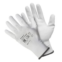 Перчатки  полиэстеровые с полиуретановым покрытием  белые Fiberon 120/10